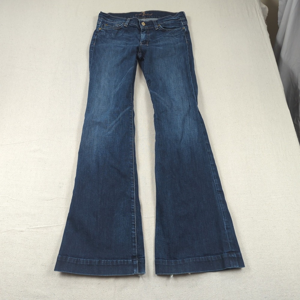 7 For All Mankind Jeans Womens 28 Blue Dojo Flare Stretch Boho Hippie